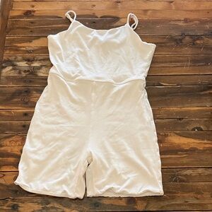 Sadie & Sage white Ribbed Tank Romper
